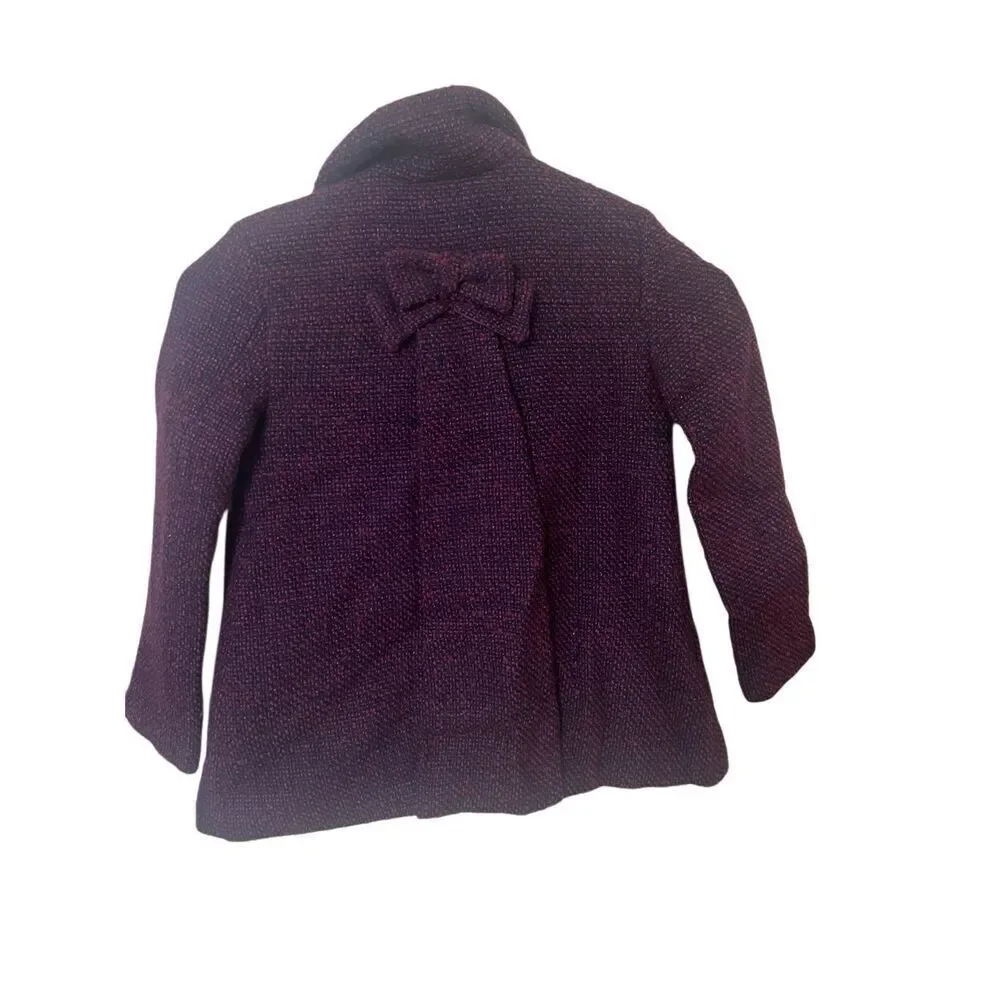 Janie and Jack girls wool blend tweed winter coat sz 5-6
